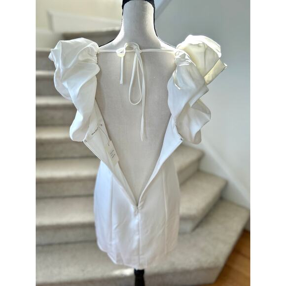 NWT Idem Ditto White Oversize Puff Sleeve Mini Sheath Dress - Picture 5 of 8